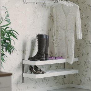 Hall - Dobbelt skohylde som v�gmodel med en bredde p� 80 cm