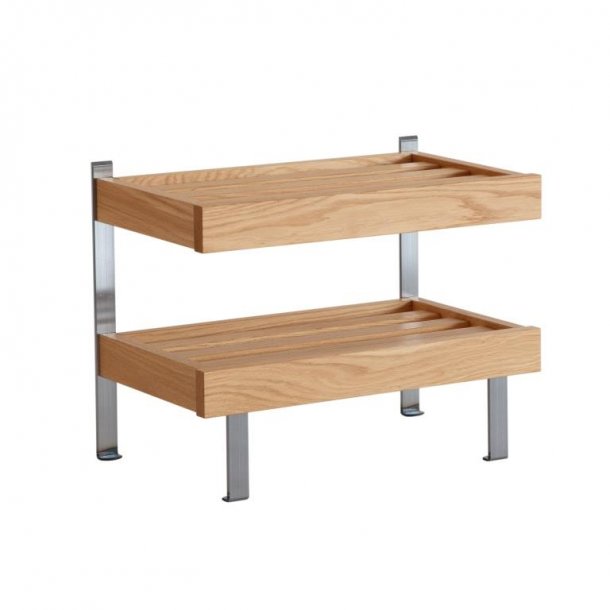 Hall - Dobbelt skohylde som gulvmodel med en bredde p� 50 cm