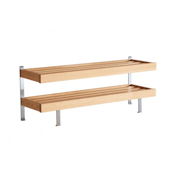 Hall - Dobbelt skohylde som gulvmodel med en bredde p� 100 cm