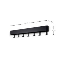 Alhamba - Knagerkke med hylde i lys orange metal, syv knager