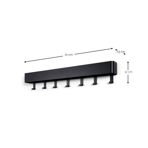 Alhamba - Knagerkke med hylde i lys orange metal, syv knager