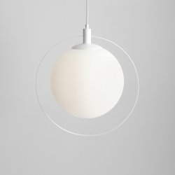 Magic - Loftlampe i hvidt metal og hvidt glas