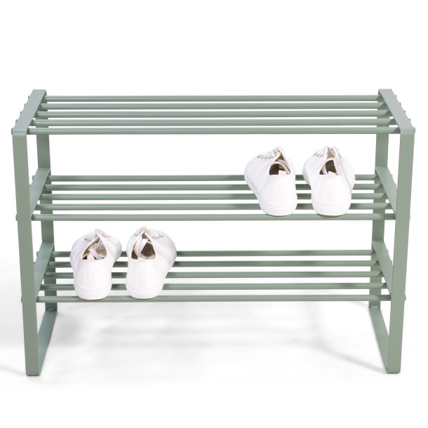 Dinex - Skost�ll i dammgr�n metall, 3 hyllplan, bredd 70 cm