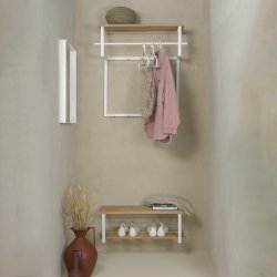 Razor - Skohylde i hvid metal og egetr