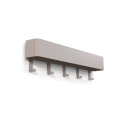 Alhamba - Knagerkke med hylde i silky taupe metal, fem knager