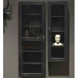 Inca - Skab i sort tr, 40 x 114 cm.