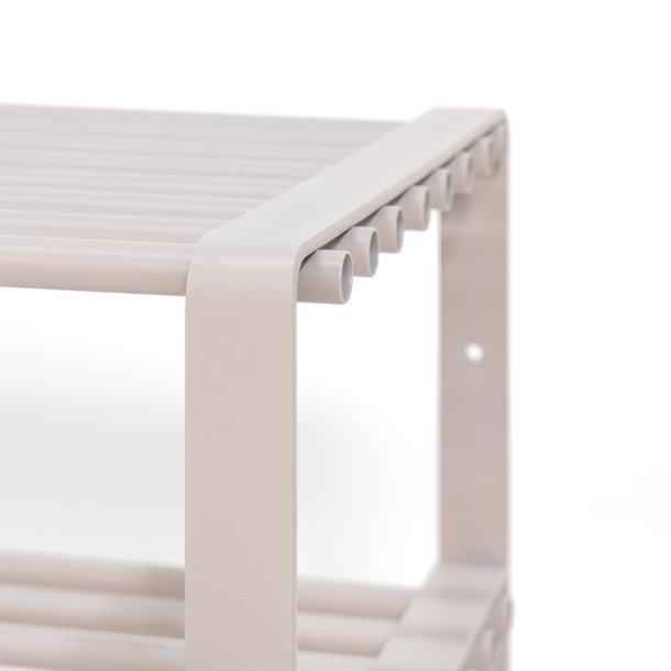 Dinex - Skostativ i silky taupe farvet metal, 3 hylder, bredde 100 cm.