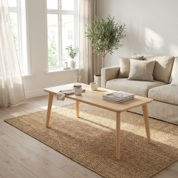 CT 10 - Soffbord i massiv bok med rektangul�r form och storlek 140 x 80 cm