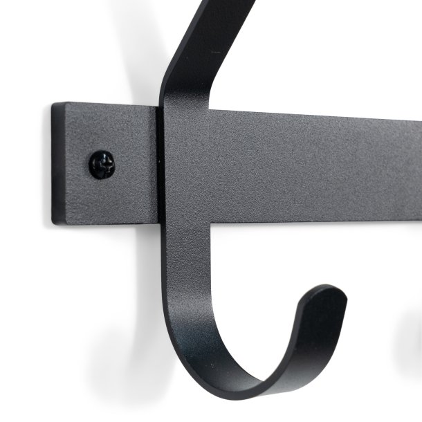 Gancho - Knagerkke med fem knager i sort metal