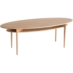 Swedish, Elipseformet sofabord i massiv eg og fem forskellige finish, 140 X 56 cm