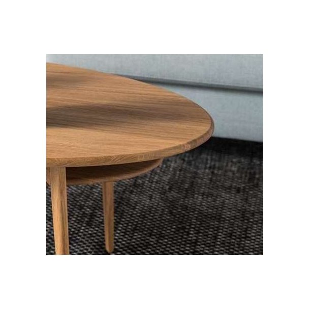 Swedish, Elipseformet sofabord i massiv eg og fem forskellige finish, 120 X 50 cm