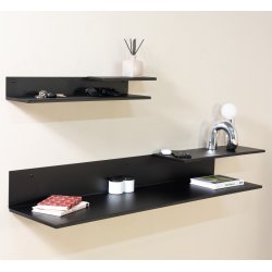 Halen - Hylla i svart metall, bredd 67,5 cm.