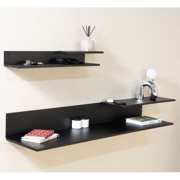 Halen - Hylla i svart metall, bredd 67,5 cm.
