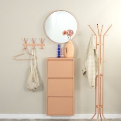 Gancho - Knagerkke med tre knager i terracotta farvet metal