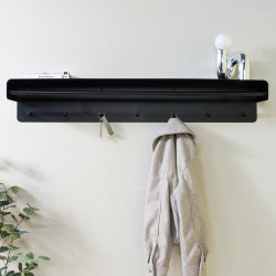 Artic - Hatthylla i svart metall, bredd 118 cm.