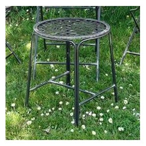 Williamsburg skammel i patineret metal med fletsde