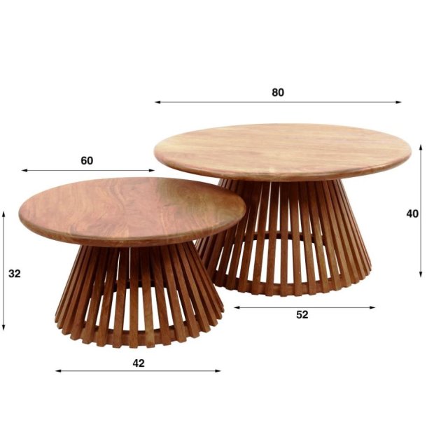 Delta-X - Sofabordsst i massiv mangeotr