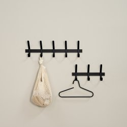 Gancho - Knagerkke med tre knager i sort metal