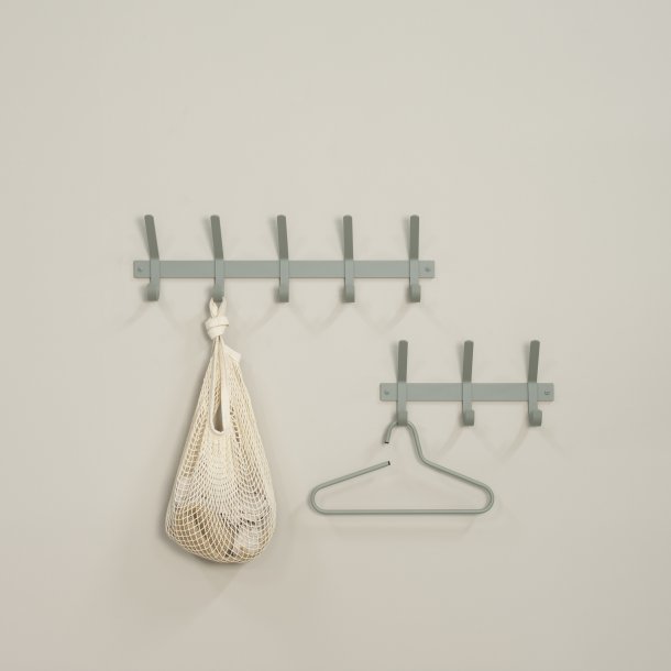 Gancho - Knagerkke med fem knager i stvet grn metal