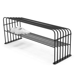 Vigas - Skohylla i svart metall, bredd 100 cm.