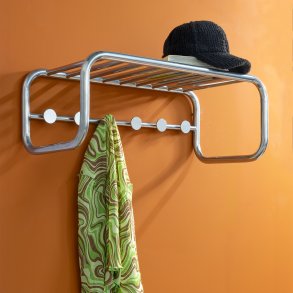 Flash - Hattehylde i nikkel med seks knager