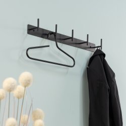 Zahara - Knagerkke med fem knager i sort metal