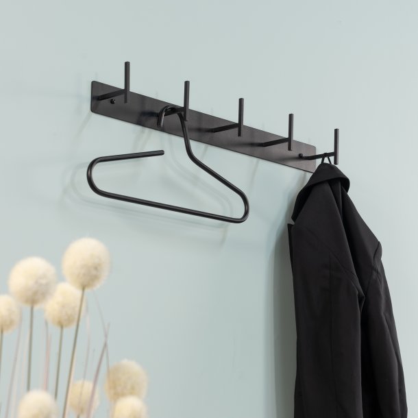 Zahara - Knagerkke med fem knager i sort metal