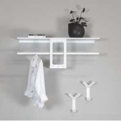 Koons - Hattehylde i hvid metal, bredde 100 cm.