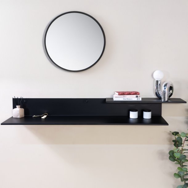 Halen - Hylla i svart metall, bredd 119 cm.