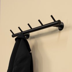 Brooks - Knagerkke med fem knager i sort metal