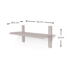 Repisa - Vghylde i metal, 5 farver, bredde 60 cm.