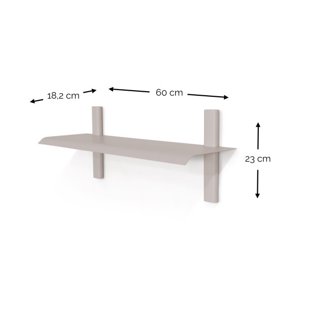 Repisa - Vghylde i metal, 5 farver, bredde 60 cm.