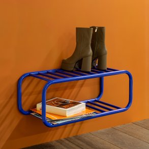 Flash - Skohylla i marinbl metall