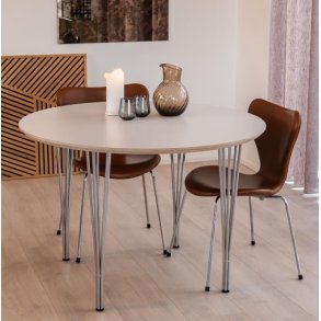 DT 100 - Rundt spisebord i hvid laminat, tre strrelser