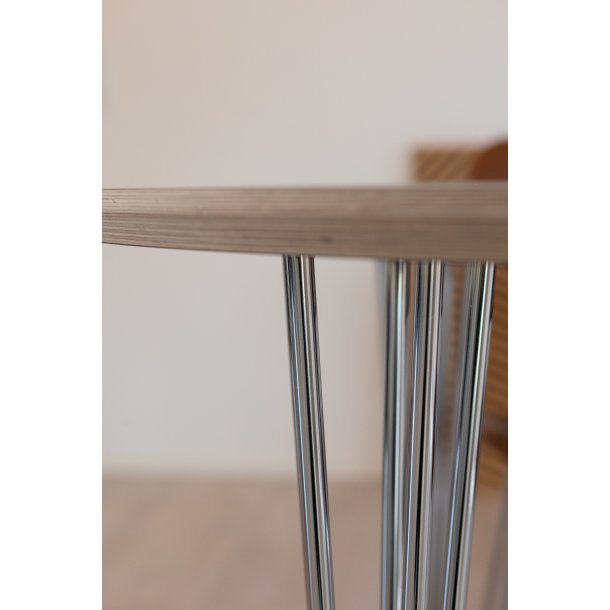 DT 100 - Rundt spisebord med 2 tillgsplader i hvid laminat, fire strrelser