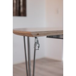 DT 100 - Rundt Spisebord med 1 tillgsplade i hvid laminat, fire strrelser