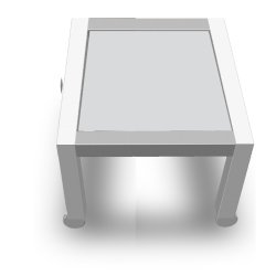 Rock-Solid - spisebord i galvaniseret stl, 82 x 100,5 x hjde 74 cm