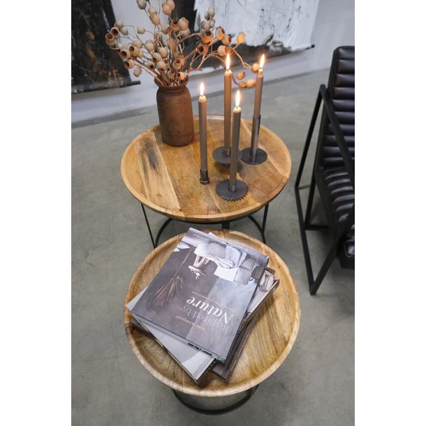 Livingston - Sofabordsst i massivt tr og metal