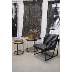 Livingston - Sofabordsst i massivt tr og metal