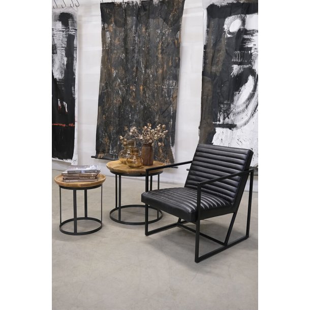 Livingston - Sofabordsst i massivt tr og metal