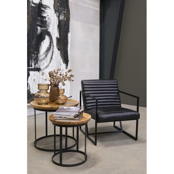 Livingston - Sofabordsst i massivt tr og metal