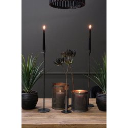 Alto - 2 gulvlysestager i lakeret jern, hjde 60 cm.