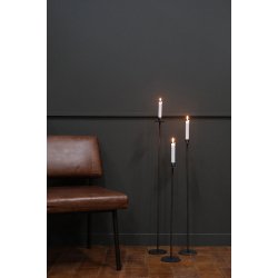 Alto - 2 gulvlysestager i lakeret jern, hjde 75 cm.