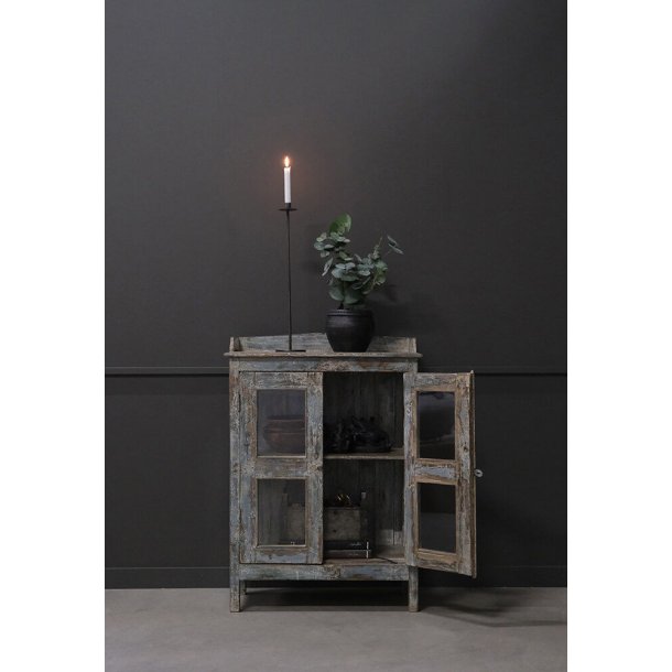 Alto - 2 gulvlysestager i lakeret jern, hjde 75 cm.