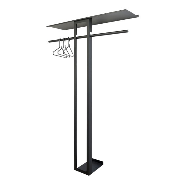 Koons - Hj hattehylde i sort metal, bredde 100 cm.