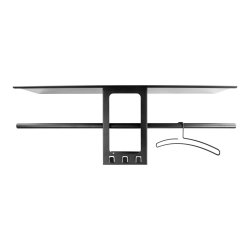 Koons - Hattehylde i sort metal, bredde 100 cm.