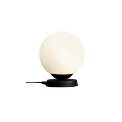 Hazme - Bordlampe i sort metal og hvidt glas,  20 cm