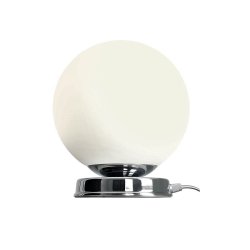 Hazme - Bordlampe i krom og hvidt glas,  20 cm