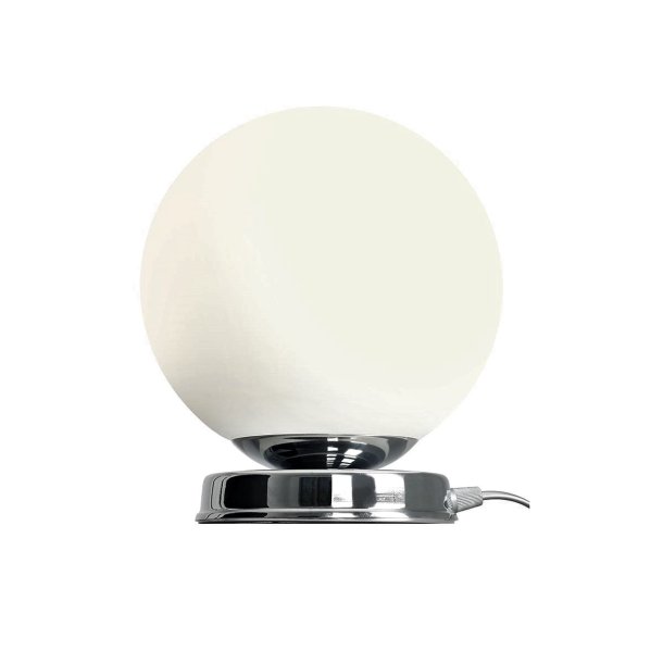 Hazme - Bordlampe i krom og hvidt glas,  20 cm