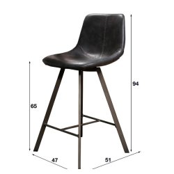 Barney- 3 Barstole i metal og sort lder